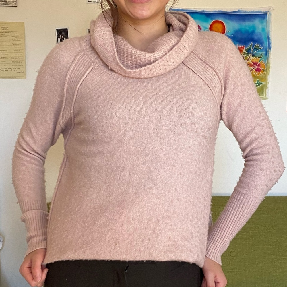 Soft pink turtleneck